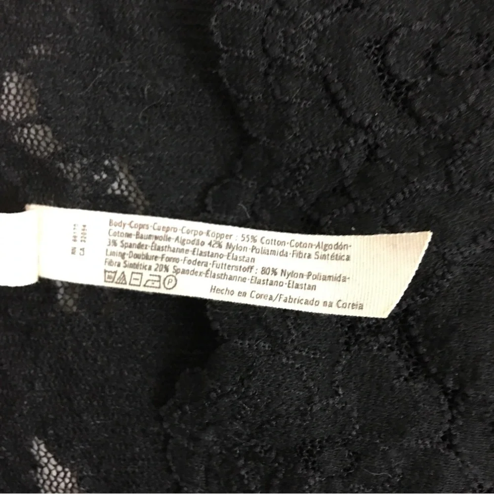 Intimately Free People Black Lace One Shoulder Party Top Size SP